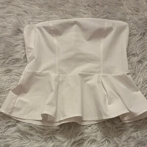 H&M White Peplum Tank Top